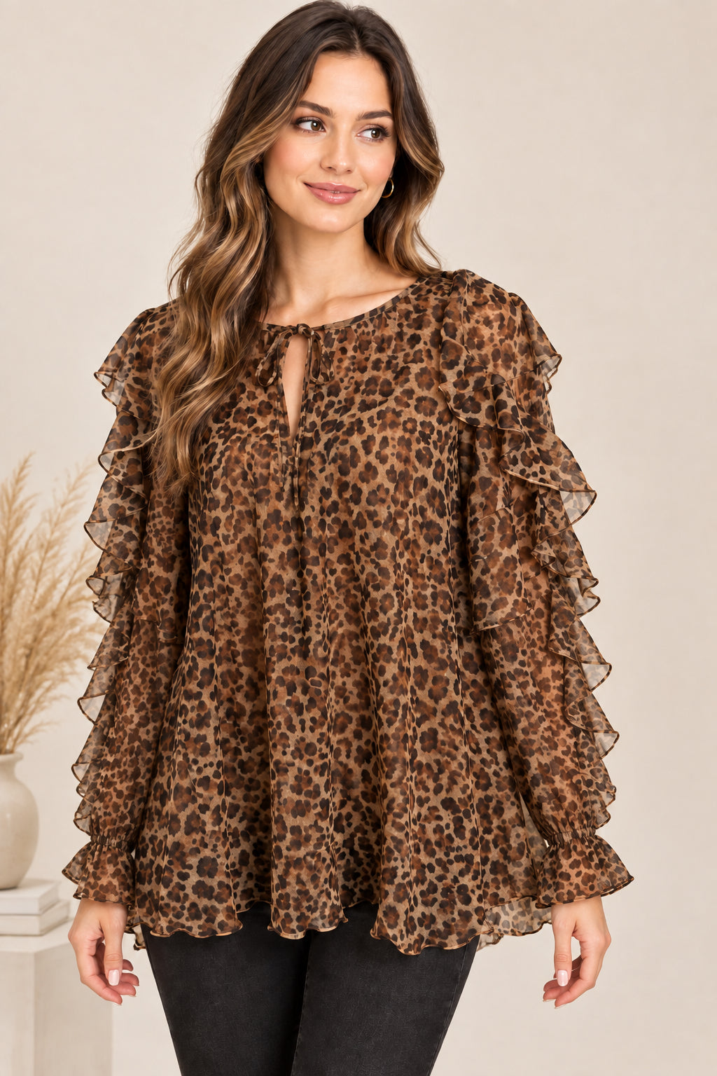 Cheetah blouse￼Plus Size