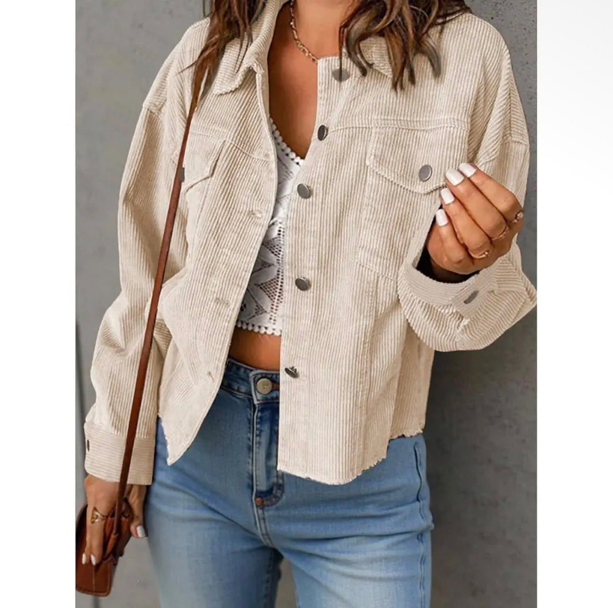 Corduroy jacket button up